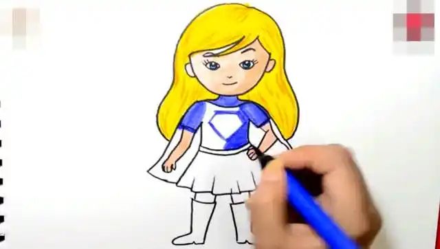 早教育儿简笔画,画一个女超人,教宝宝勇敢独立