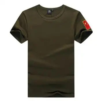 夏季刺绣特种兵t恤中国短袖男军装紧身军迷服部队军装t恤 军绿色 xxxl