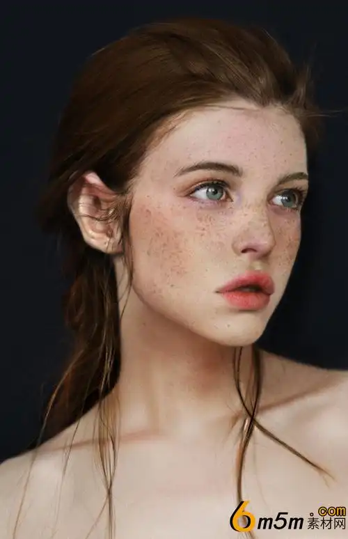 欧美拥有精致脸颊的雀斑女孩高清写实原画资源,2d游戏角色素材,2d游戏