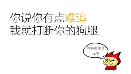 你说你有点难追,我就打断你的狗腿